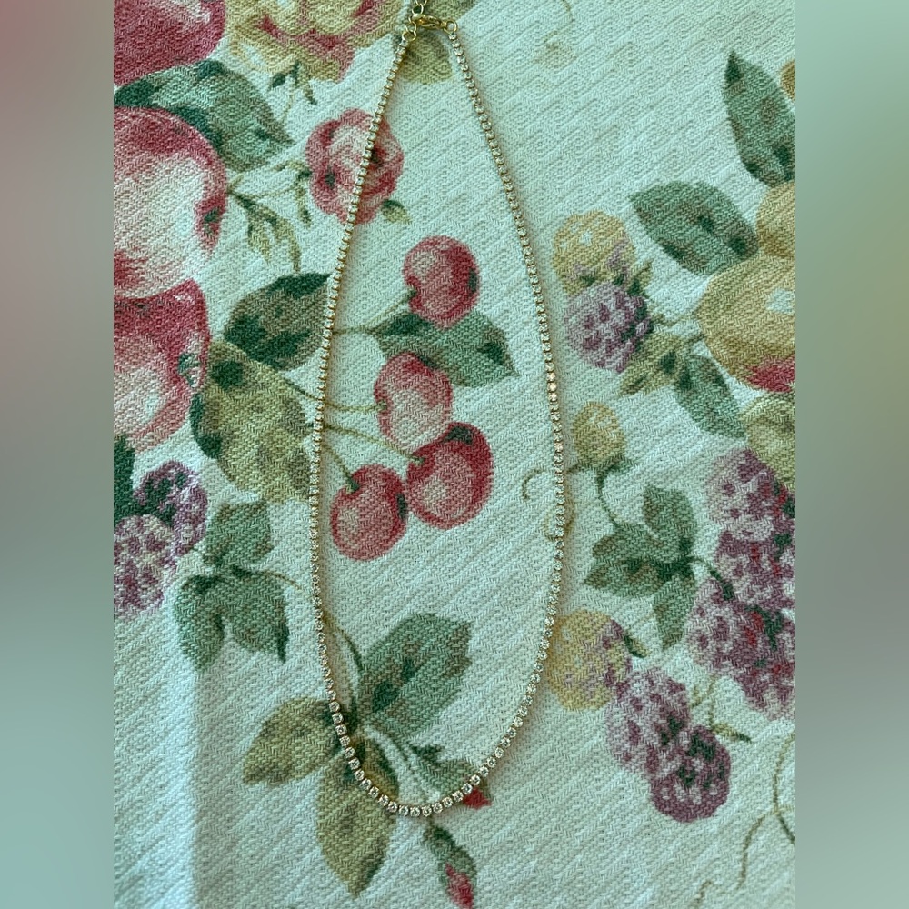 Gold plated tennis necklace